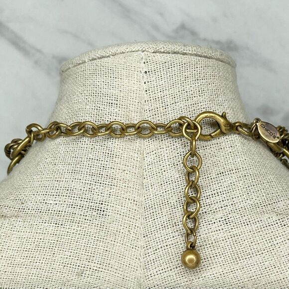 Chico's Gold Tone Beaded Chain Link Statement Necklace 21" ✨ - Picture 4 of 6